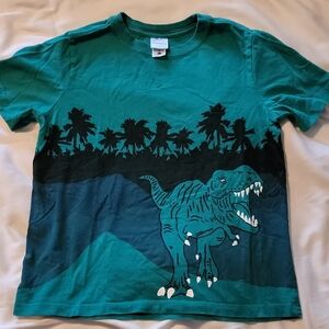 Hanna Andersson Teal Dinosaur Adventure Tee